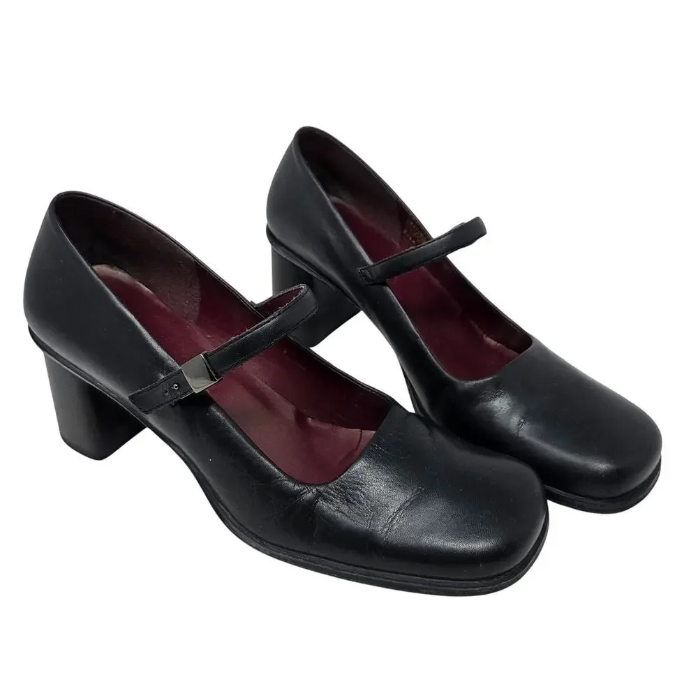 Bandolino Black Retro Classic Round Toe Heeled Eble Mary Jane Dress Shoes 7.5 M